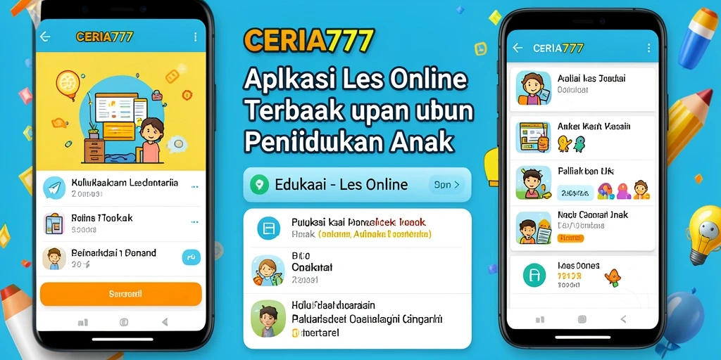 Tampilan antarmuka aplikasi Les Online CERIA777 yang interaktif dan ramah pengguna.