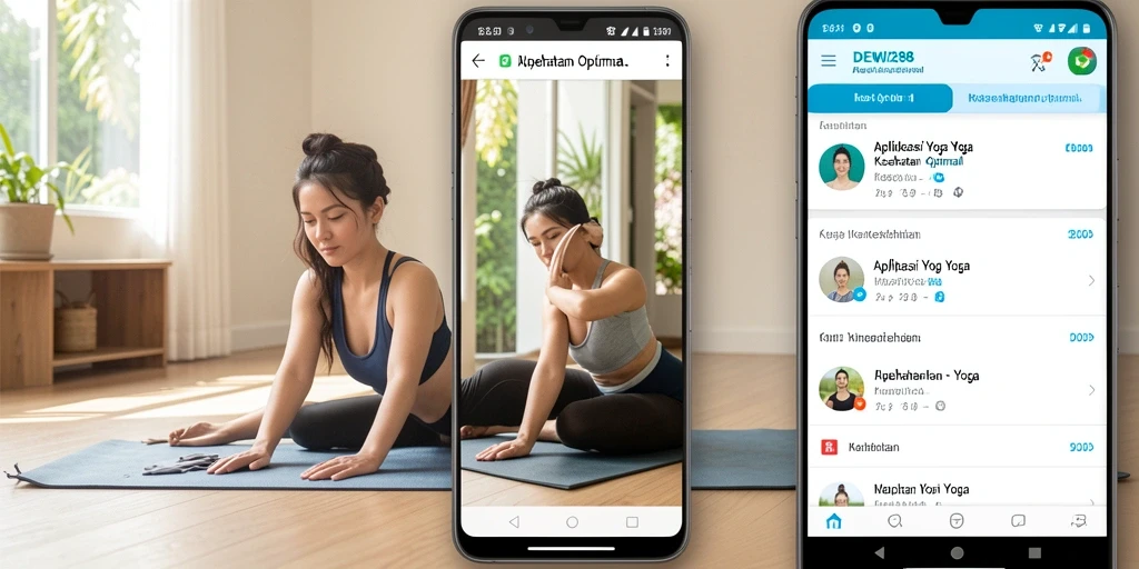 Tampilan antarmuka aplikasi Yoga DEWI288 yang memudahkan pengguna.