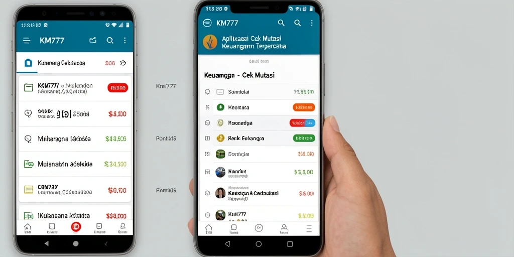 Antarmuka aplikasi KM777 yang mudah digunakan untuk cek mutasi.