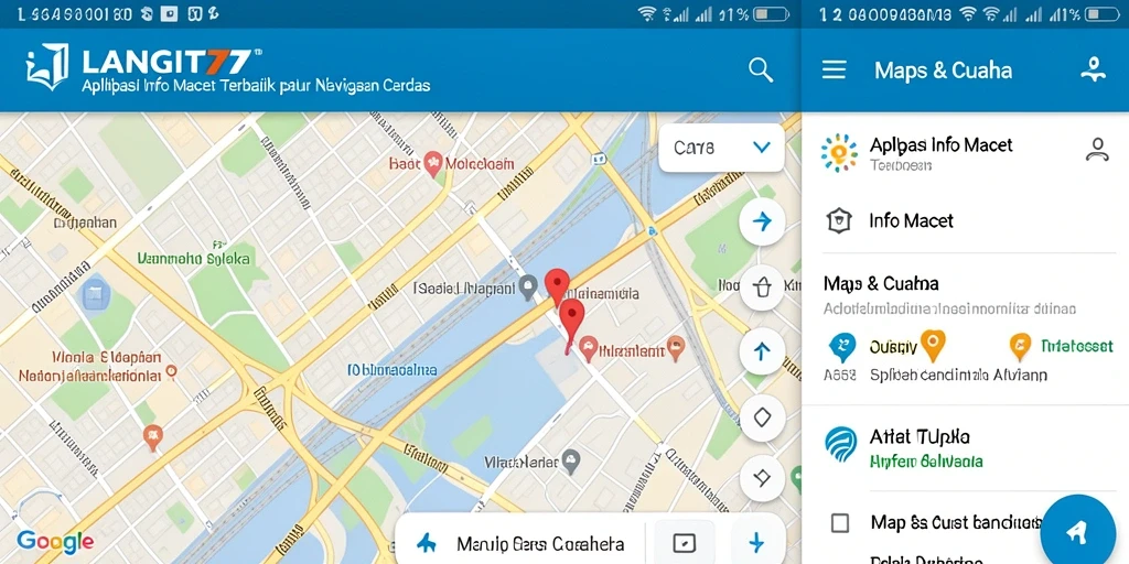Antarmuka aplikasi LANGIT77 menampilkan informasi kemacetan real-time.