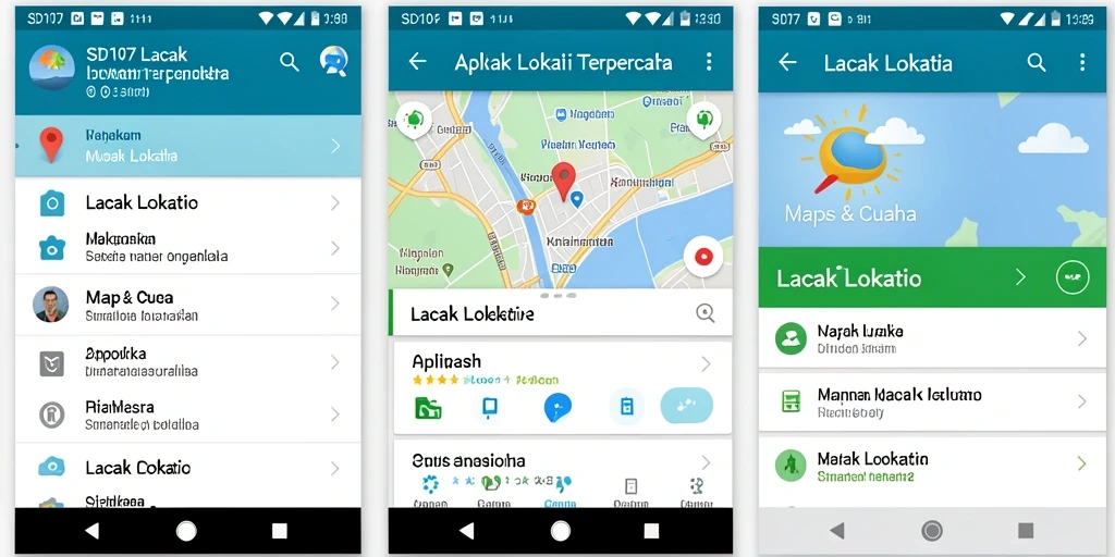 Antarmuka utama SD107 menampilkan peta dan lokasi pengguna dengan jelas.
