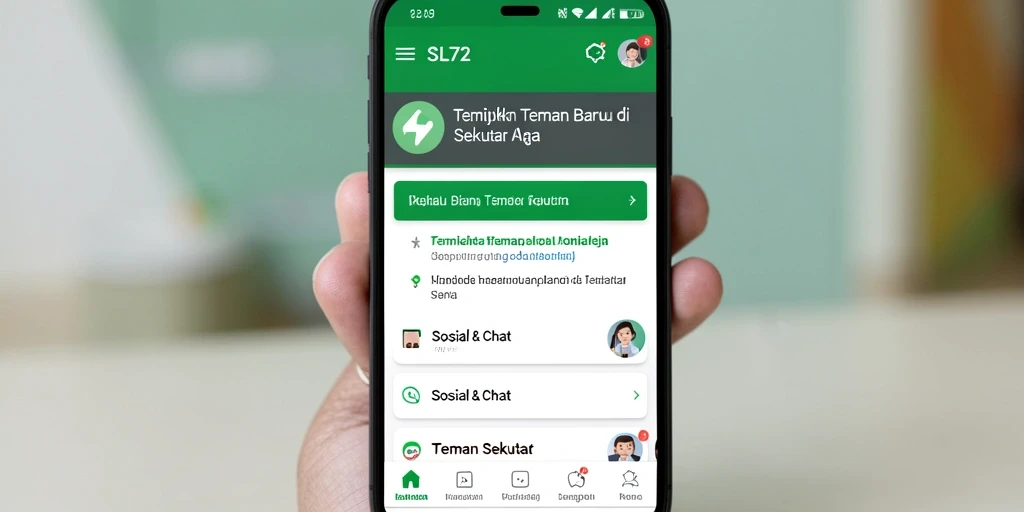 Antarmuka SL72 yang ramah pengguna untuk menemukan teman baru.