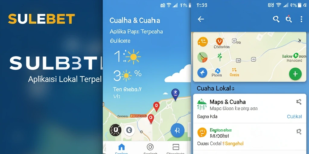 Tampilan antarmuka SULEBET menampilkan informasi cuaca lokal yang jelas.